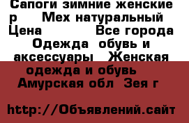 Сапоги зимние женские р.37. Мех натуральный › Цена ­ 7 000 - Все города Одежда, обувь и аксессуары » Женская одежда и обувь   . Амурская обл.,Зея г.